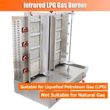 EQCOTWE Commercial LPG Gas Shawarma Machine Rotary Gyro Kebab Grill 110V