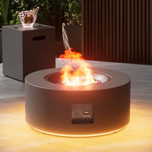 Sunpeak 30" Round Outdoor Propane Fire Pit Table with LED for Outside Patio