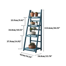 Vintage Decor Plant Trellis Retro Decor Wooden Plant Stand 4 Tier Flower Pot Display Shelf Rack Simple Planter Holder Foldable Wood Ladder Shelf For Home Patio Lawn Garden Balcony Display Rack