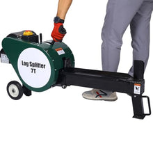 LMAOSS Electric Log Splitter 7 Ton, Wood Splitter with Double Flywheel, 110V 2HP 16A Portable Horizontal Firewood Splitting Machine, Low Profile Design for 18 Inch Logs Home Garden Outdoor Use