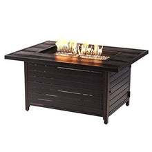 Oakland Living Rectangular 48 in. x 36 in. Aluminum Propane Fire Pit Table, Glass Beads, Two Covers, Lid, 57,000 BTUs in Copper Finish