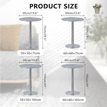 POJGVU Dining Table High Tables,Outdoor Small Round Patio Table Bar Table Coffee Table Metal End Table,Counter Bistro Pub Tables Stainless Steels Cocktail Table,50x50x105cm,60x60x75cm