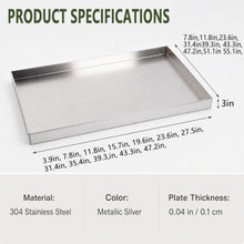 ZLGONRL 304 Stainless Steel Water Tray Square Universal Drip Pan Leak Control Tray with 3in Raised Edge No-Leak Utility Catch Pan for Grease,L32'’×W20''