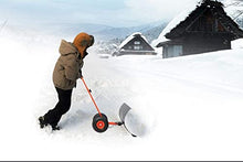 Snow Shovel Adjustable Wheeled Snow Shovel |Metal Rolling Snow Removal Tool with Height Adjustable Handle for Driveway Pavement Clearing Snow Pusher