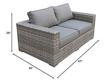Teva Furniture Bali Two-Tone Wicker Loveseat Charcoal Gray