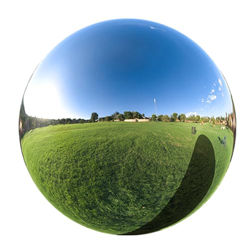 LXBAMKEA Stainless Steel Gazing Ball, Mirror Reflective Balls, Outdoor Hollow Out Ornament Ball, Home Garden Yard Lawn Party Seamless Sphere, Floating Pond Balls, Durable Polished (Color : Silver, S