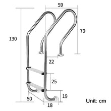 LMMIAMZ Heavy Duty Stainless Steel Swimming Pool Ladder - Non-Slip 2/3 Step with Handrail, 1.5mm Tube Wall, Durable Pool Steps for Easy Access & Safety - Silver Finish
