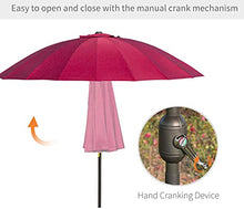 JOMRTS 2.5M Garden Parasol Umbrella with Crank HandleTilt, Outdoor Sun Shade, UV Protective for Outdoor, Garden and Patio, 24 Ribs, UV Protective