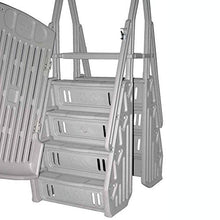 Vinyl Works GE Deluxe Adjustable A Frame Above Ground Pool Ladder w/Gate, White