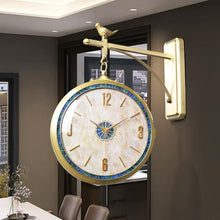 Yioryo Double Sided Wall Clock, Quiet, Easy Read Two Faces Retro Station Clock Antique Hanging Clocks for Garden Home Decor Indoor Outdoor Living Room Study Wall Decoration