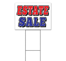 Estate Sale (18" x 24") Yard Sign, Quantity Discounts, Multi-Packs, Includes Metal Step Stake, Bandit, New, Advertising, USA