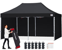 ABCCANOPY Commercial Pop Up Canopy Tent with Sidewalls 10X20,Black