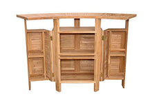 Windsor Teak Furniture 4pc Genuine Grade A Indonesian Teak Bar Set with Folding Bar and Chairs Teak