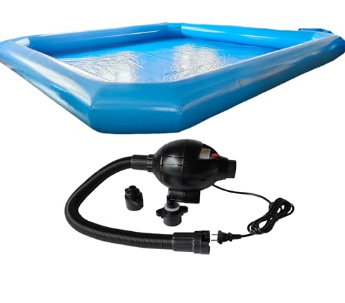 LGXEnzhuo Oversized Inflatable Swimming Pool 23×23×1.8Ft with 110V Blower Blue