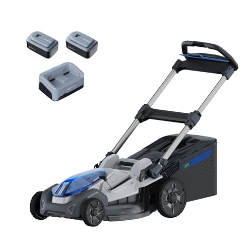 Kraftsense 40V Cordless Push Lawn Mower, 21", Brushless Motor, 2 x 4.0Ah Batteries & Charger Included, for Medium-Sized Yards