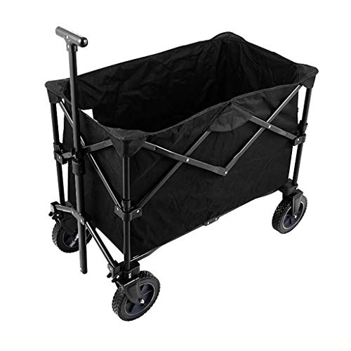 Lortix Heavy Duty Folding Garden Trolley Cart - Portable Multifunctional Shopping Trolley for Outdoor Camping Fishing & Mall Use - 100Kg Load Capacity - Black Storage Solution