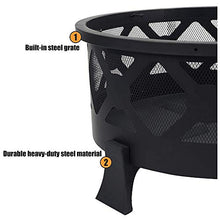 KOMFGT Portable Outdoor Fire Bowl,32 Inch Wood Burning Firepits,with Fire Place Poker Waterproof Cover Fire Pit
