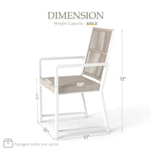 Coreporch Outdoor Patio Dining Chair, 400 Lbs, White, Set of 4