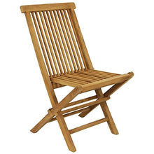 Sunnydaze Hyannis Wooden Teak Folding Chairs, Light Brown Finish, Set of 2