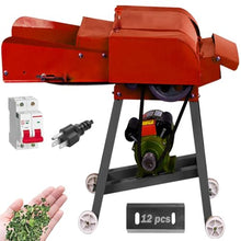 TXMACHINE® Grass cutting machine Hay Crusher Chaff Cutters Corn Straw Cutter Pulverizer for Feed Process with conveyor belt Miniature Circuit Breaker 2.2KW (220V, 12 blades)