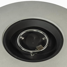 36" Propane Gas Fire Pit Table, 50,000 BTU Round Outdoor Concrete Fire Pit with Lava Rocks & Tabletop Cover for Patio, Deck, Garden & Backyard – Gray with White Accents