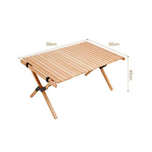 AFPSDLFJDLS Outdoor Egg Roll Table Portable Folding Camping Home Self Driving Tour Solid Wood Barbecue Picnic