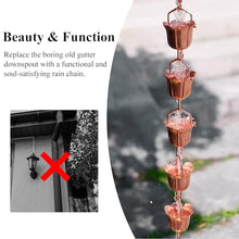 YUSIWOAL Rainwater Diverter for Gutter Downspout, Elegant Copper Design for Villa Deck Pergola Outdoor Water Collection(Style D,5M (16.4Ft))