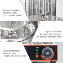 Kindevieft 3000W Commercial Shawarma Machine, Doner Kebab Machine, Vertical Rotisserie Oven Grill, Gyro Rotisserie Machine, Electric Vertical Broiler with 2 Burners for Meat Chicken