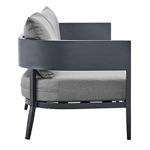 Armen Living Argiope 4 Piece Outdoor Conversation Set Dark Gray
