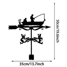 Weathervane Metal Weather Vanes with Teeth Fisherman Motorcycle Wind Direction Indicator Weather Vane Roof Weathervane for Roof Yard Wind Vane Measuring Tool (Airplane) (Fisherman)