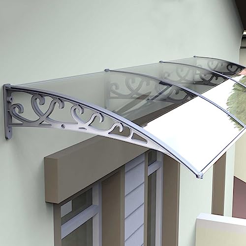Transparent Outdoor Canopy - UV Protection Rain Shelter for Doors & Windows, Porch Shade & Patio Roof Cover, 100X450cm (39inX177in) - Perfect for Sun & Rain Protection
