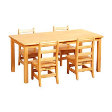 ECR4Kids Rectangular Hardwood Table & Chairs Set Honey