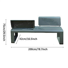 XJOYSL7921 Garden Bench Full Steel Outdoor Bench, Park Bench with Unique Double Backrest, 78.7" Long Leisure Bench Seats for Yard, Patio, Garden and Deck Outdoor Park Bench