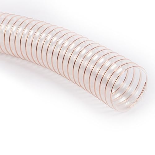 PU Polyurethane Air Duct, Clear Flexible Ducting Collector Hose with Steel Wire Helix, PU Dust Collection Hose for Shop Vac/Sander/Auto Shop(3m,400mm)