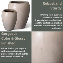 Emissary Distressed White Stoneware Round Planters 25in. L x 30in. H (Set of 2)