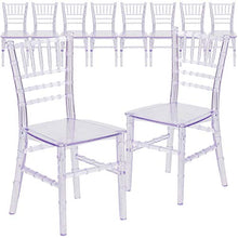 BizChair 10 Pack Child's Transparent Crystal Resin Chiavari Chair Clear