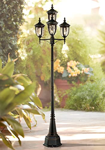 John Timberland Bellagio Vintage Outdoor Post Light Fixture 4-Light Veranda Bronze Brown