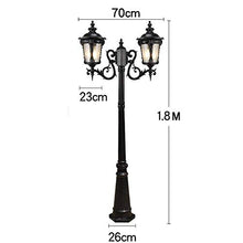 Post Lights Outdoor Lamp Post Lights Outdoor, Double Head Victoria High Pole Landscape Street Light E27 Aluminum Metal Glass Lantern Outdoor Patio Road Lighting Pillar Lamp IP55 Waterproof Garden
