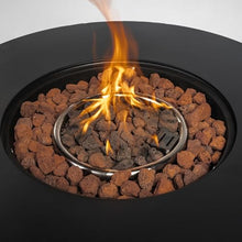 YOPTO 30inch Propane Round Fire Pit Table with 40000BTU and Stainless Steel Burner,Rattan Pattern Fireplace w/Piezo Electronic Lgniter & Rocks,Backyard Patio Garden Heater for Outdoor,Black
