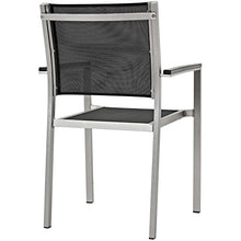 Modway Shore 7-Piece Aluminum Outdoor Dining Set Silver Black