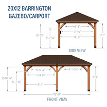 Backyard Discovery Barrington 20' x 12' Cedar Wood Gazebo Pavilion Light Brown