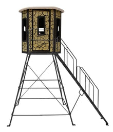 MUDDY Muddy Bull Box Blind with Tower Base, Steel Wall Construction, Cracked Mud Camo Multi