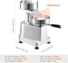 SDdPulse Burger Maker Machine, Commercial Hamburger Press Patty Maker, Kitchen Meat Forming Processor with 200 Pcs Patty Papers, Grill Burger Press Tool,150mm