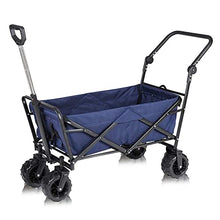 Laundry Trolley Handcart, Garden Trolley, Collapsible Trolley Outdoor Cart Folding Camping Cart with Lining for Camping Garden Beach All Terrain with Rubber Wheels with