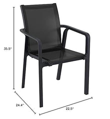 Compamia Pacific Sling Arm Chair in Black (Set of 2)