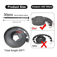 Landscape Edging 33ft,Garden Borders Edgingwith 30pcs Spikes,Lawn Kit Flexible Mini Plastic Fence for Grass Yard Flower