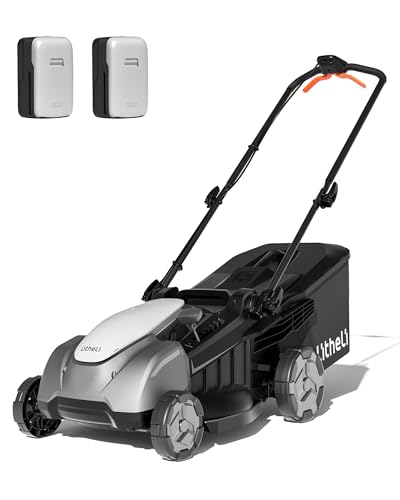 Litheli 40V 18" Cordless Lawn Mower with Brushless Motor, Electric Mower Battery Powered(2 x 5.0Ah Batteries), 2-in-1 Mulching & Bagging