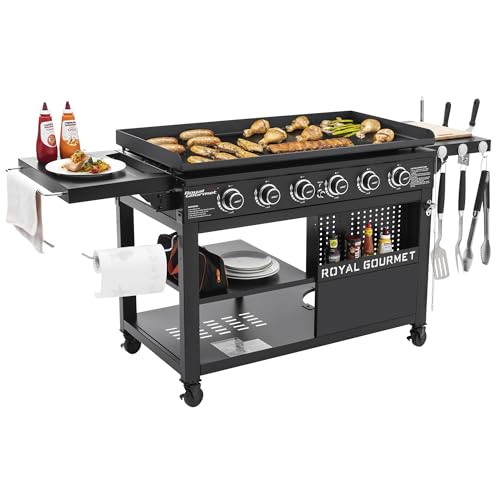 Grills House GB6000 6-Burner Propane Gas Grill Griddle Black