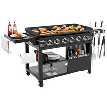 Grills House GB6000 6-Burner Propane Gas Grill Griddle Black