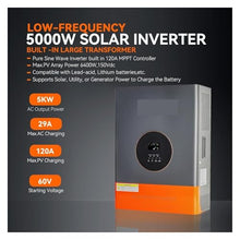 SFBBHF Solar Charge Controller Solar Inverter 5000W 48V to 110V 220V Built-in 120A MPPT Solar Charge Controller Max PV Input 6400W 150V(5KW 220V with WF)